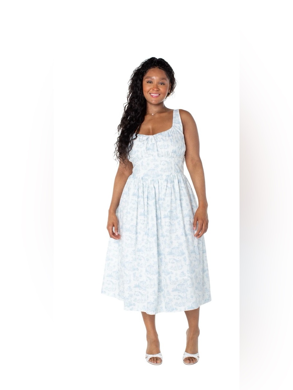 NWT Bridgerton Celebrity Pink Basque Waist Midi Toile - Picture 6 of 9